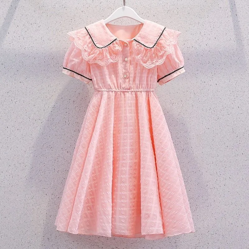 

Princess Waist Chiffon Dress in Lightweight Fabric Kids' Dresses Elegant Girl Girls 2025 Clothes Puffy Children's Clothing Girly