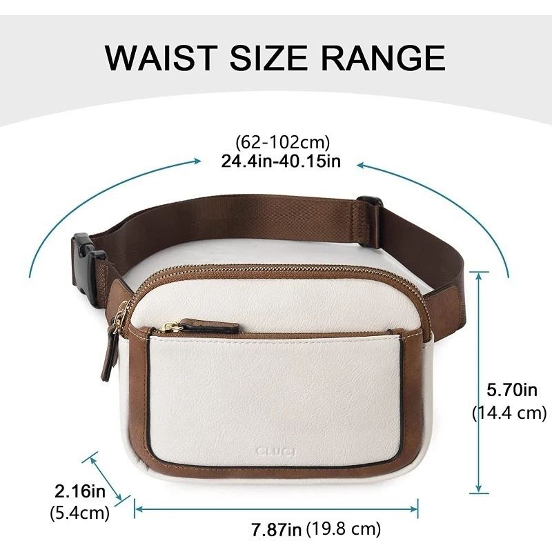 Waist Belt Bags For Women Crossbody Waist Bag Adjustable Strap Vegan PU Leather Women Messenger Handbag