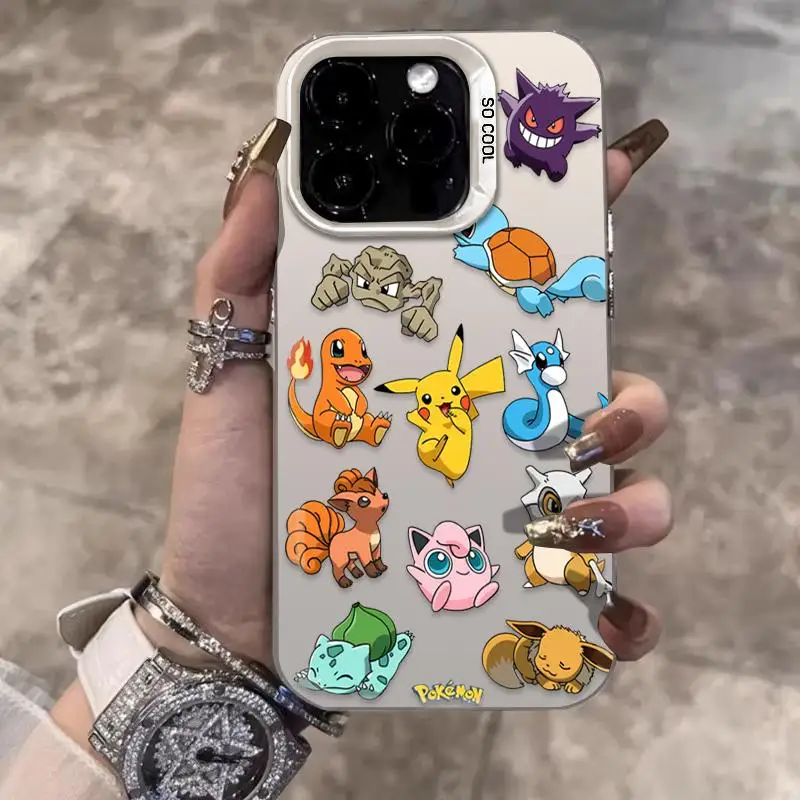 Милый чехол для телефона «Пикачу Драгун Вульпикс» для iPhone 11, 12, 13, 14, 15, 16, 17 Pro Max Plus XR mini Gengar Cubone Geodude, чехол с аниме