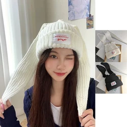 Rabbit Ears Knitted Wool Hat Love Boy Hat Niche Design Personality Fashion Hat Men Women Cute Warm Autumn and Winter Tide Hat