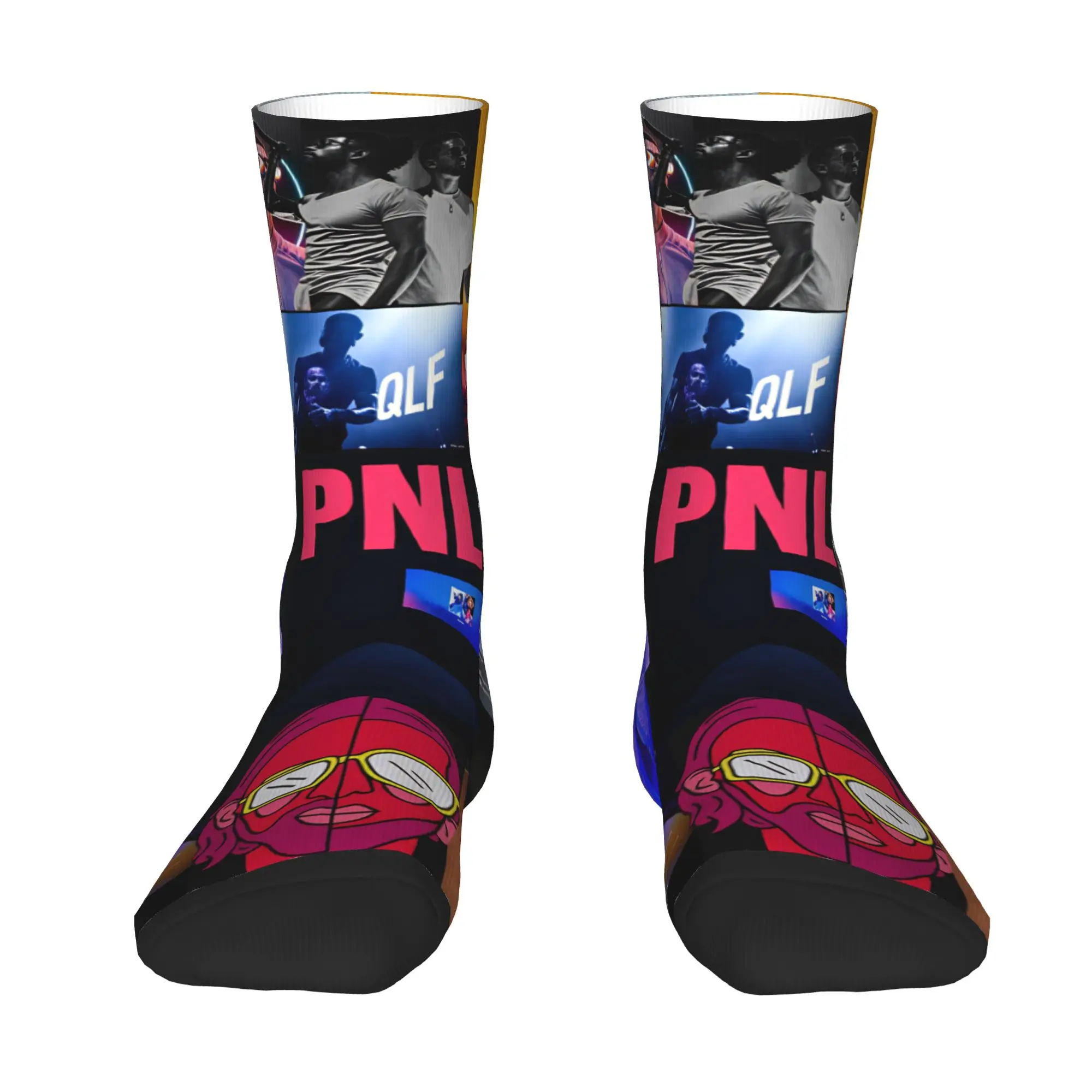 P-PNL Collage Le Monde Chico Dress Socks Mens Womens Warm Fashion French Rapper Mushic Crew Socks