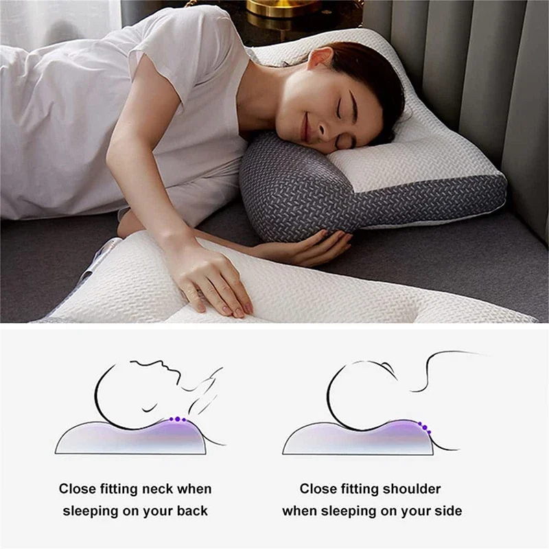 

Cervical Protection Sleep Aid Traction Pillow Soybean Fiber High Weight Ultra Soft Needle Woven Fabric 48x74cm