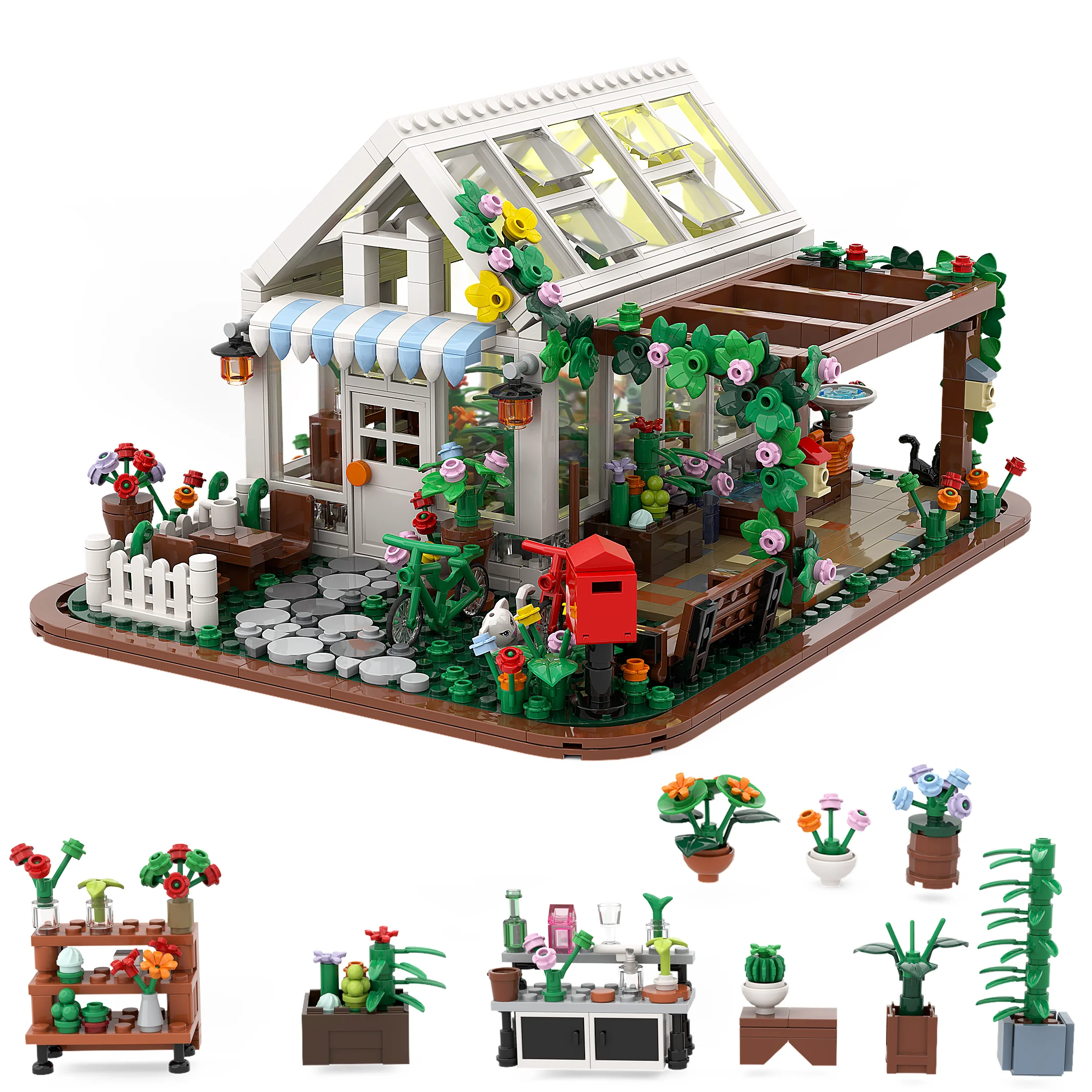 Flower House kidBuilding Blocks Set para crianças, City Street View, Greenhouse Model Kits, presentes de aniversário, mais novos