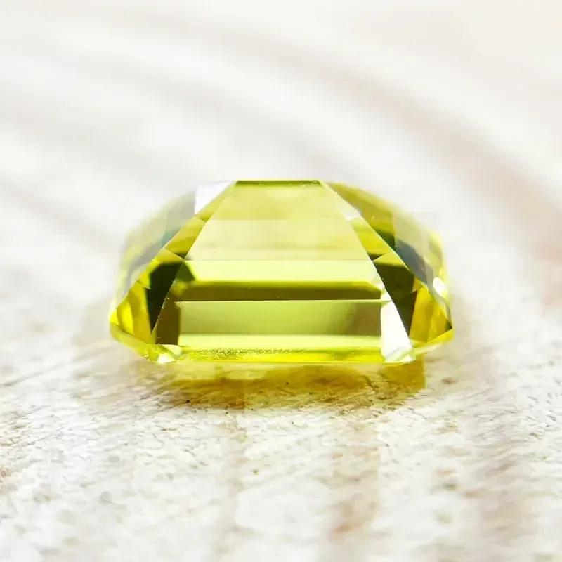 

L-Yellow Color Emerald Cut Lab Grown Sapphire VVS1 DIY Ring Necklace Earrings Main Materials with Certificate Price