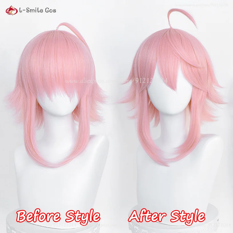 ES Cosplay Tori Himemiya cossly Peluca de 40cm Rosa Linda Tori Himemiya pelucas de cabello sintético resistente al calor para mujer, peluca de Anime + gorro de peluca