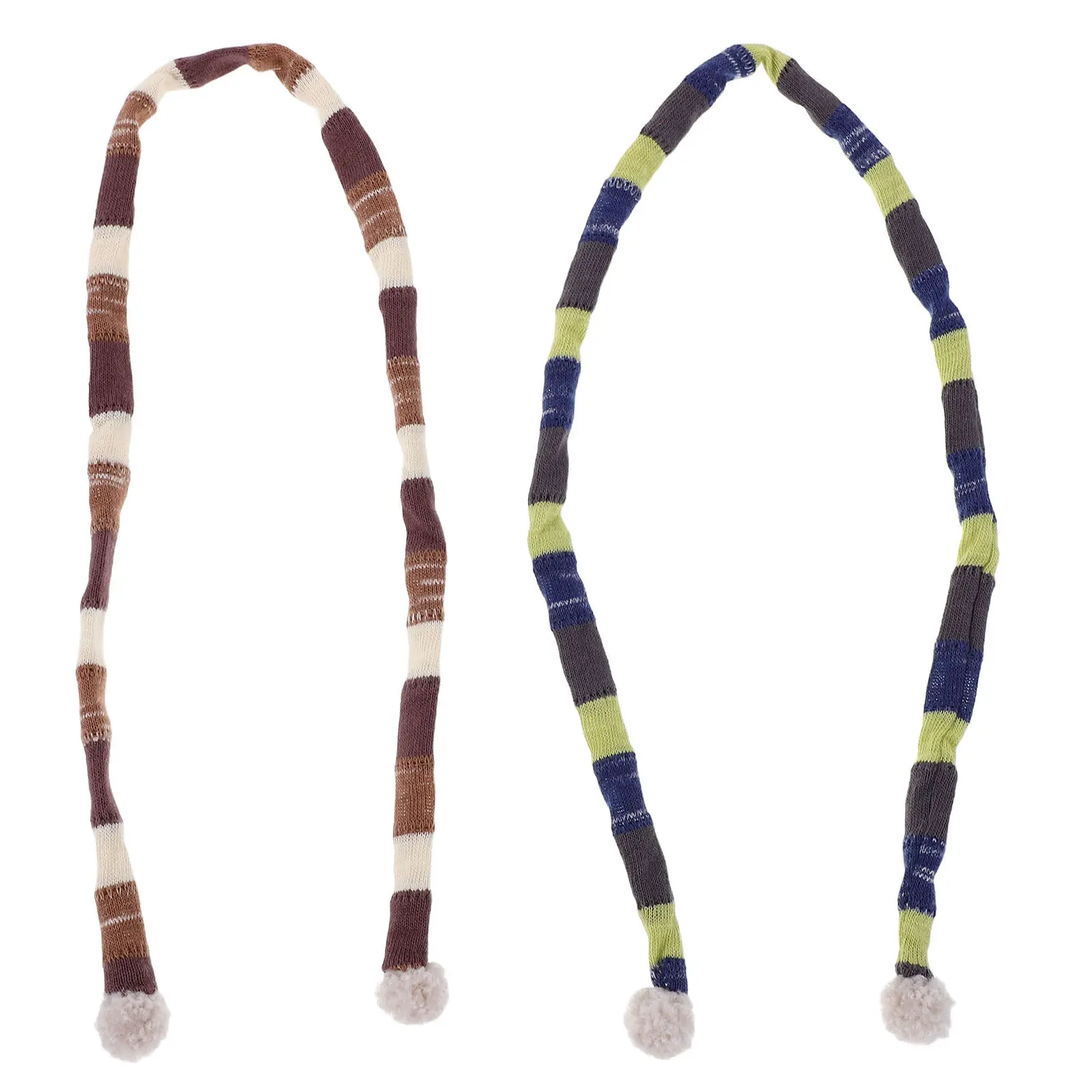 

2Pcs Mini Scarf Knitted Striped Style Warm Accessory for Dollhouse Winter Setup Decorative Craft Embellishment Small Ornament