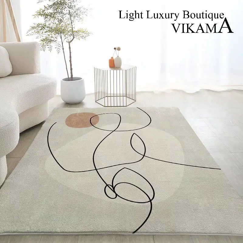 VIKAMA Nordic Simple Living Room Geometric Sofa Coffee Table Blanket Bedroom Bed Bed Dirt Resistant Carpet Home Decoration