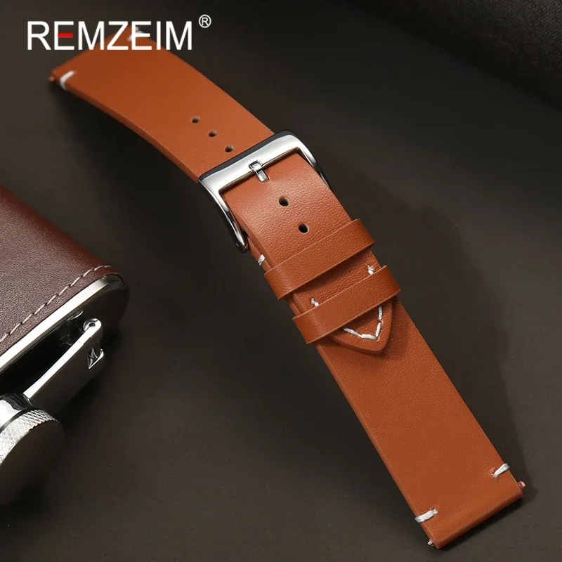 

Men Women Handmade Retro PU Leather Watch Strap 16mm 18mm 20mm 22mm 24mm Watchbands Black Brown Beige Quick Release Wrist Band