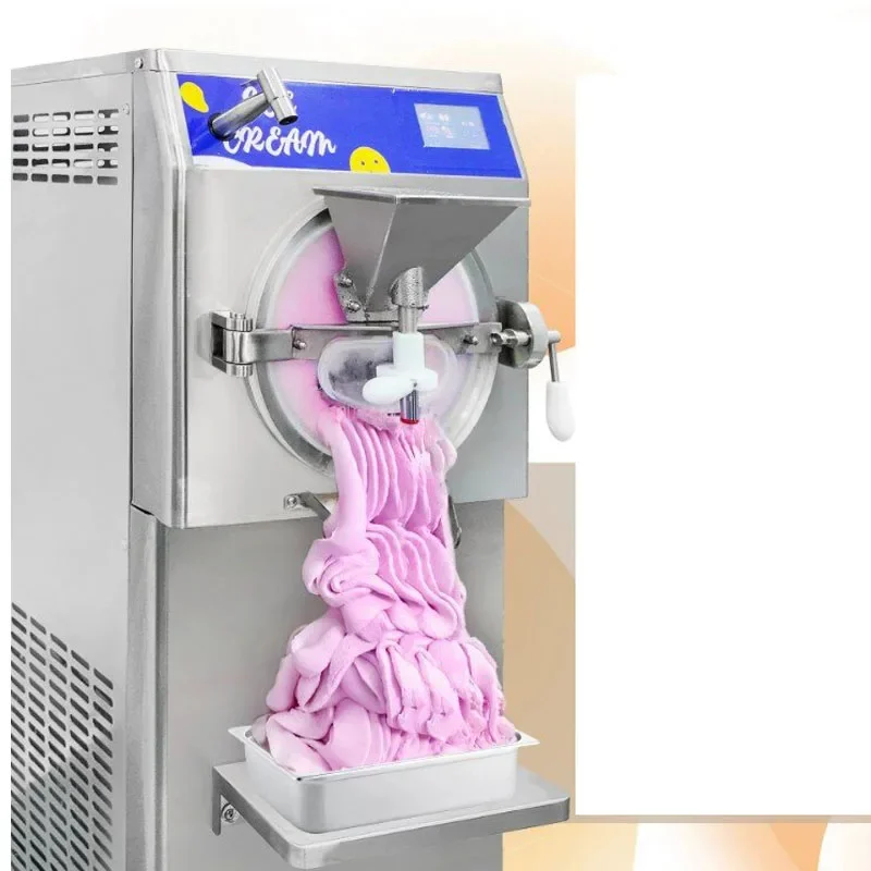 Vertical Mobile Floor Hard Ice Cream Machine Digital Control High Capacity Stainless Steel Gelato Batch Freezer（Customized）
