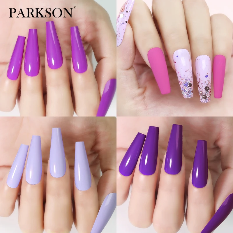 Parkson série roxa unha gel polonês embeber fora uv led semi permanente cor gel diy verniz gel base casaco superior gel da arte do prego