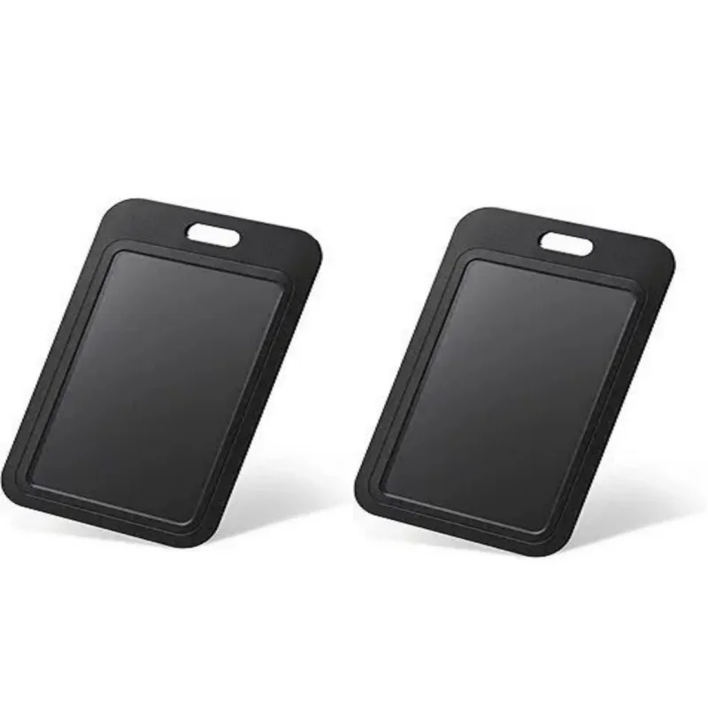 2/5Pcs Sliding Badge Holder - Hard Black Vertical Plastic Card Case Protector with Retractable Badge Reel Carabiner image 4