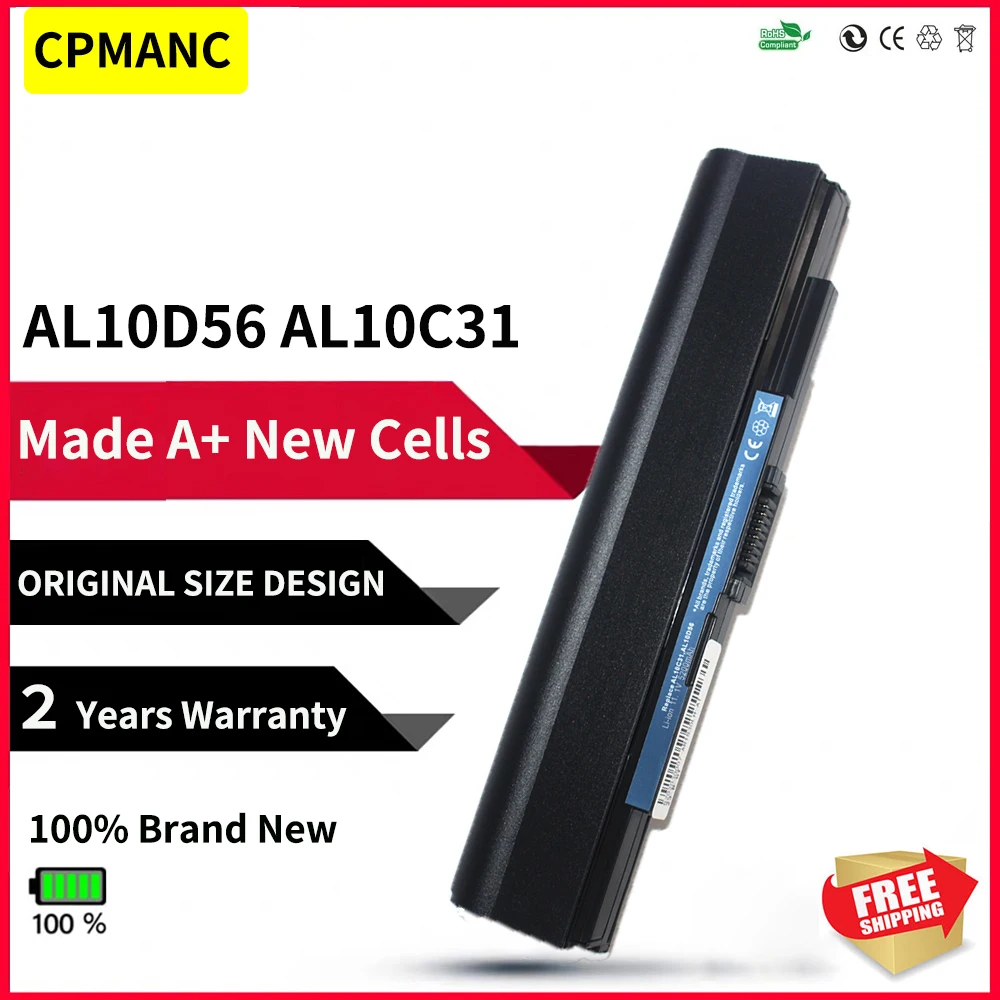 CPMANC NEW Battery AL10C31 AL10D56 MS2297 MS2298 For ACER 1830 1830T 1830TZ 1430 1425p 1551 One AO721 721-3574 753 721 1551