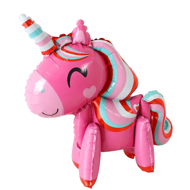 Cartoon 3D Rainbow Gradient Unicorn Foil Balloons Kids Girl\'s Birthday Party Gift Decorations Baby Shower Toys Globos Supplies