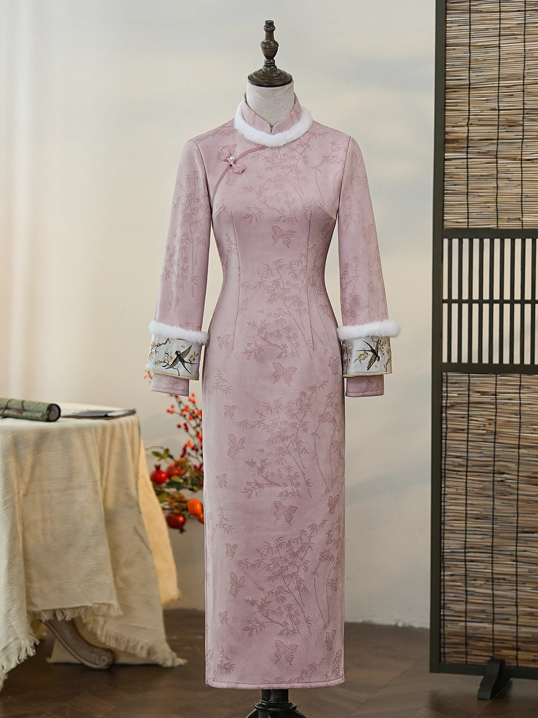 pink-young-sle-migliorato-dr-thiened-long-sve-abbigliamento-quotidiano-da-donna-bellissimo-abito-invernale-in-stile-cinese-retro