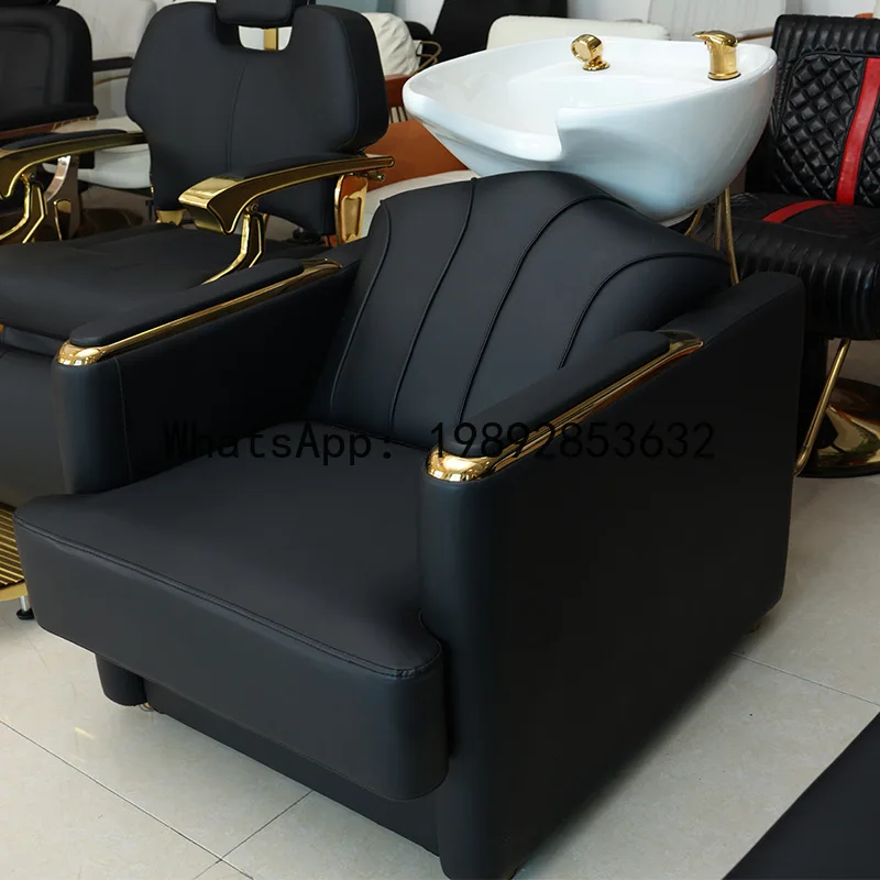 LYY Sitting Semi-Reclining Shampoo Bed Water Flushing Bed Barber Shop Hair Salon Special Ceramic Shampoo Chair