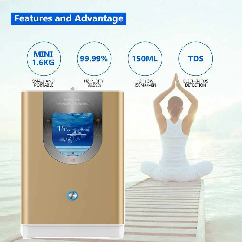 Portable Health Hydrogen Gas Inhalation Hydrogen Water Electrolysis Generator Inhaler Machine