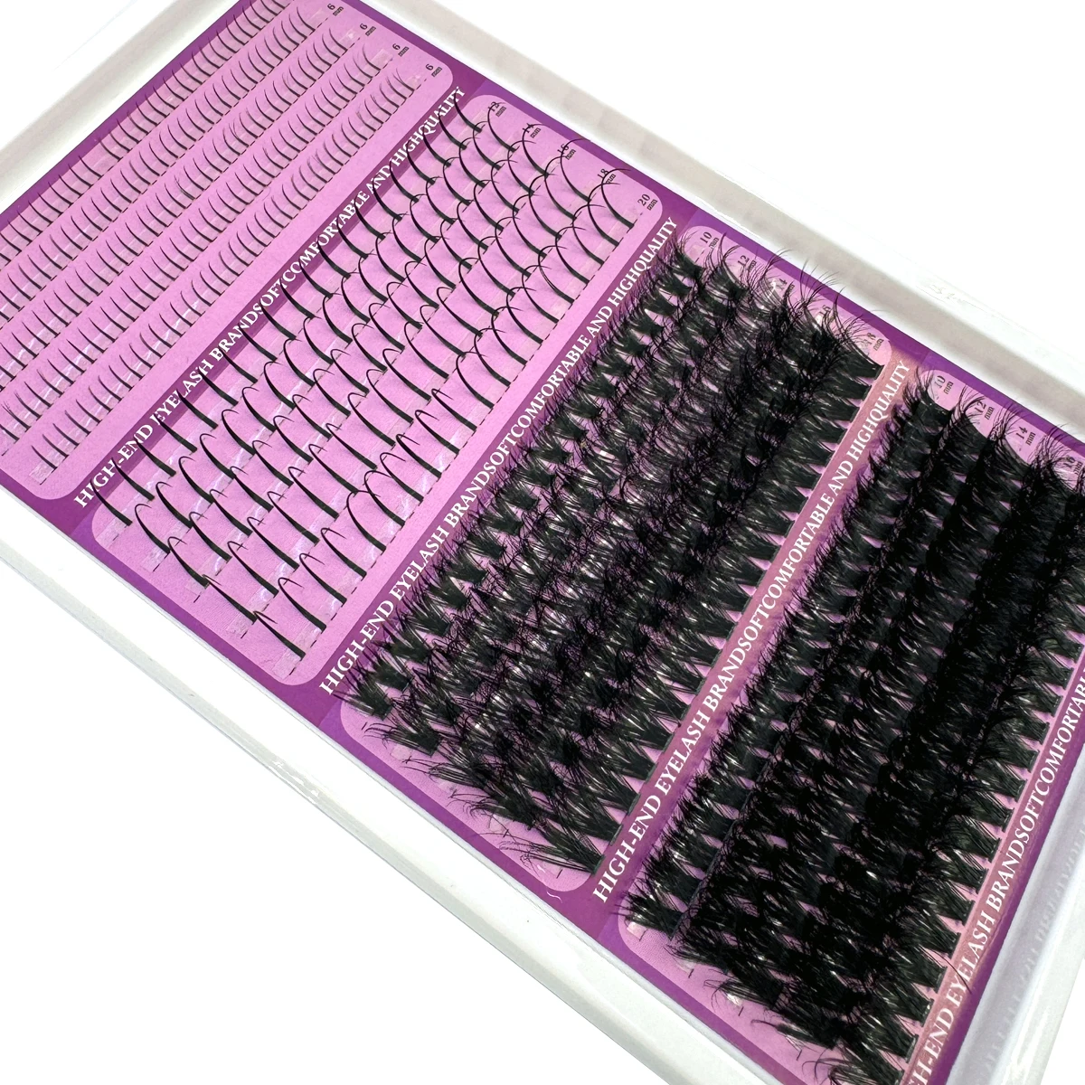 20 linhas lash spikes clusters volume cílios individuais cílios finos diy espetado lash extensão mangá clusters cílios