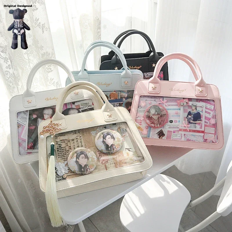 Nowe japońskie torebka Kawaii Ita damskie nastolatki z liceum JK Bag duże płótno torba z PVC przezroczysta torba na ramię itabag kobiety