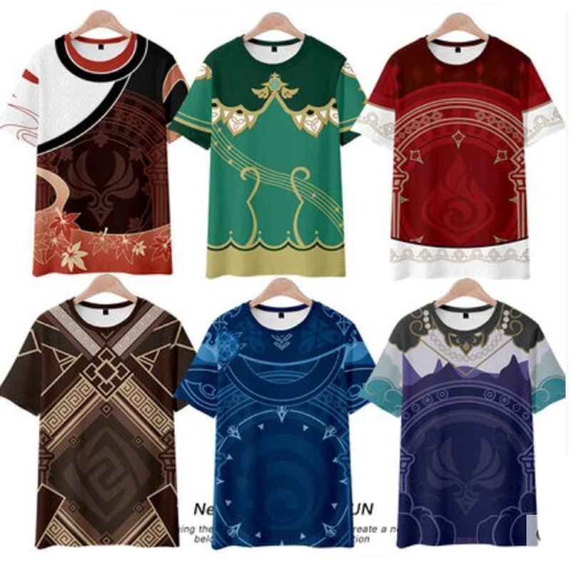 

Genshin Impact 3D T Shirt Tartaglia Kaedehara Kazuha Venti Xiao Hutao Zhongli Diluc Raiden Shogun Arataki Itto Cosplay Costume