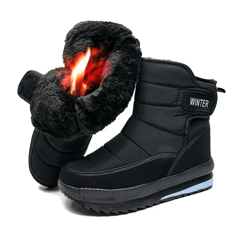 Snow Boots Man New Large Size Cotton Shoes for Men Plush Warm Casual Men Boots Casual Non Slip Cotton Boots Zapatos 2024