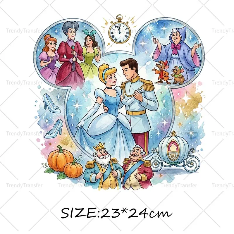 Prinses Prins Moue hoofd strijkdecals voor kleding, hittepers stickers, DIY strijk-op stickers voor T-shirts