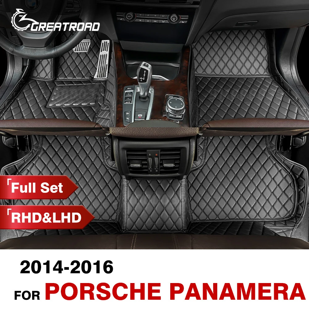 Car floor mats for Porsche Panamera 2014 2015 2016 Custom auto foot Pads automobile carpet cover interior accessories