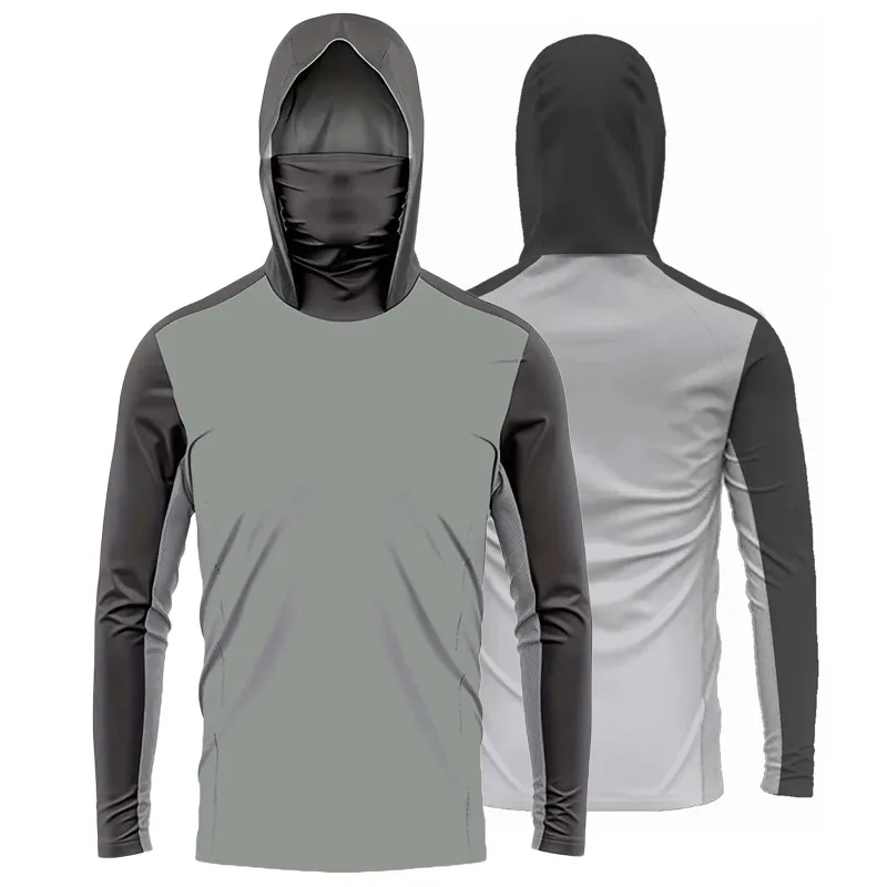 

Мужская толстовка с длинным рукавом для рыбалки 2026: дышащая, легкая, с защитой от солнца UPF 50+, для активного отдыха и бега