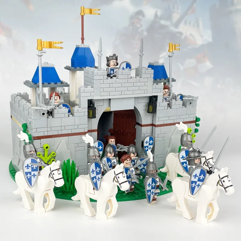 

Medieval military crossbow militia temple pike cavalry soldier armor soldier mini humanoid doll DIY castle set brick toy