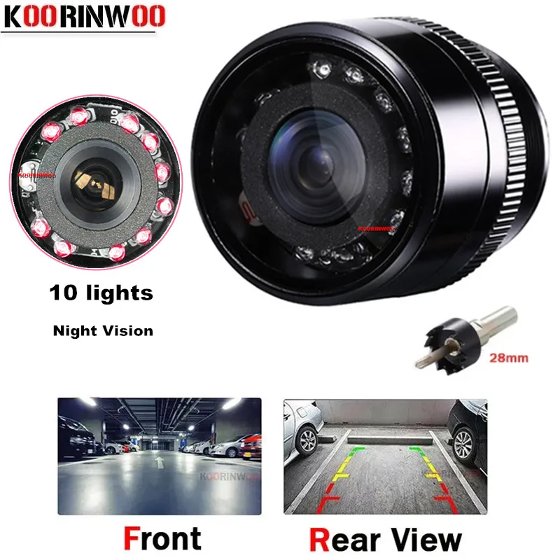 

Rear View Camera Car Auto Front Backup 10Ir Infrared Night Vision Cam Parking Reversing System Vehicle Electronic Accessories