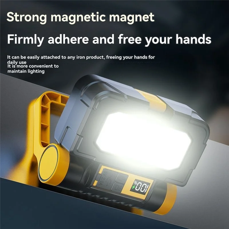 

IALJ-Solar Power LED Flashlights Multifunctional Portable Light Rechargeable Camping Work Light Built In Hardware Tool Box