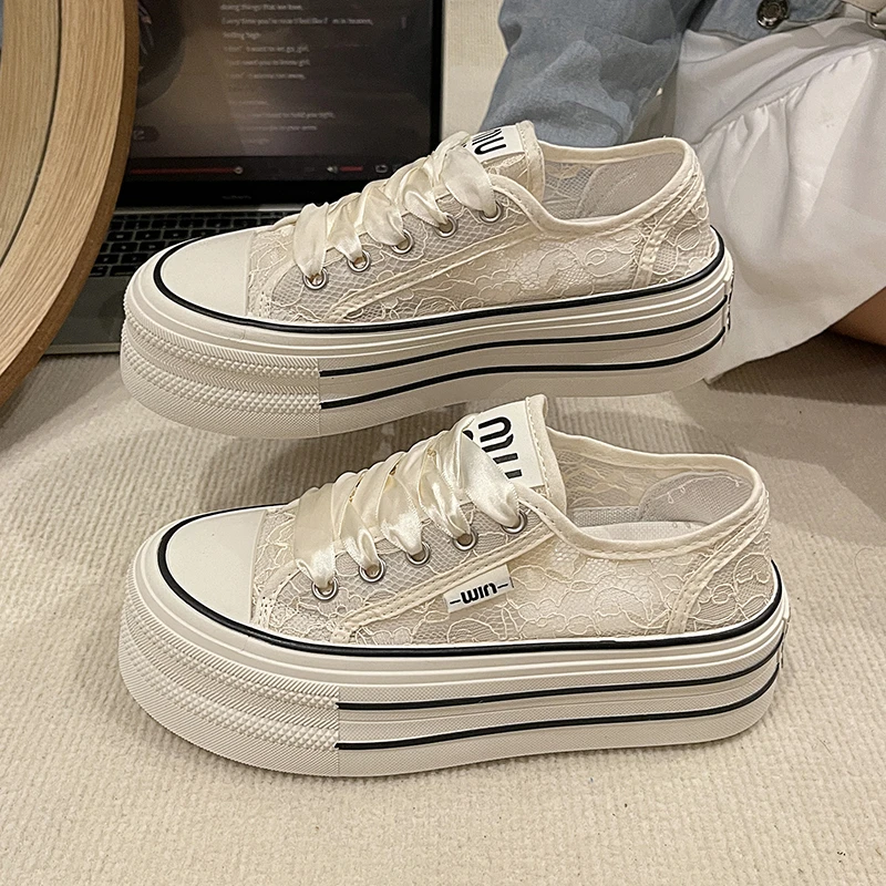 

Women's shoes summer hollow breathable casual shoes thick bottom heightened thin plate shoes female flat shoes