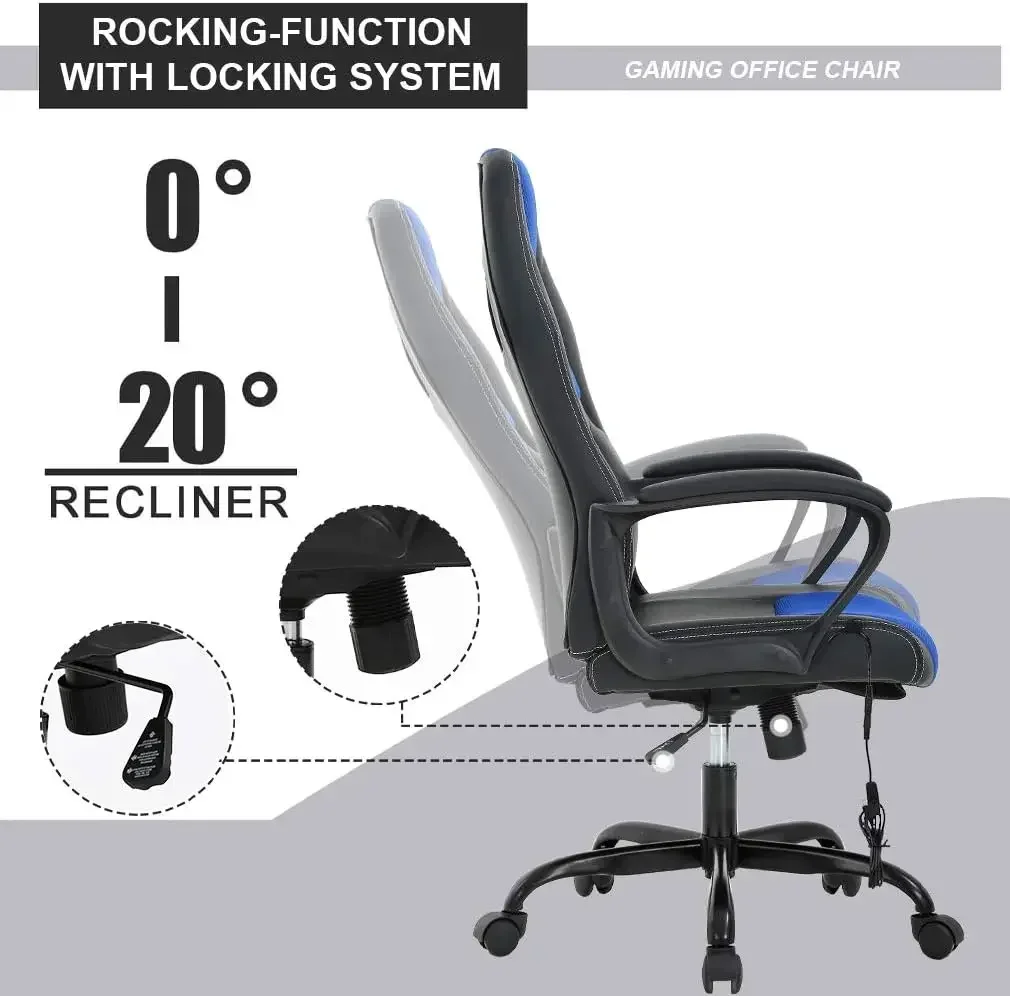 Furniture suppliesGaming Chair Office Chair Desk Chair Massage Ergonomic PU Leather Computer   with Lumbar Support Headrest