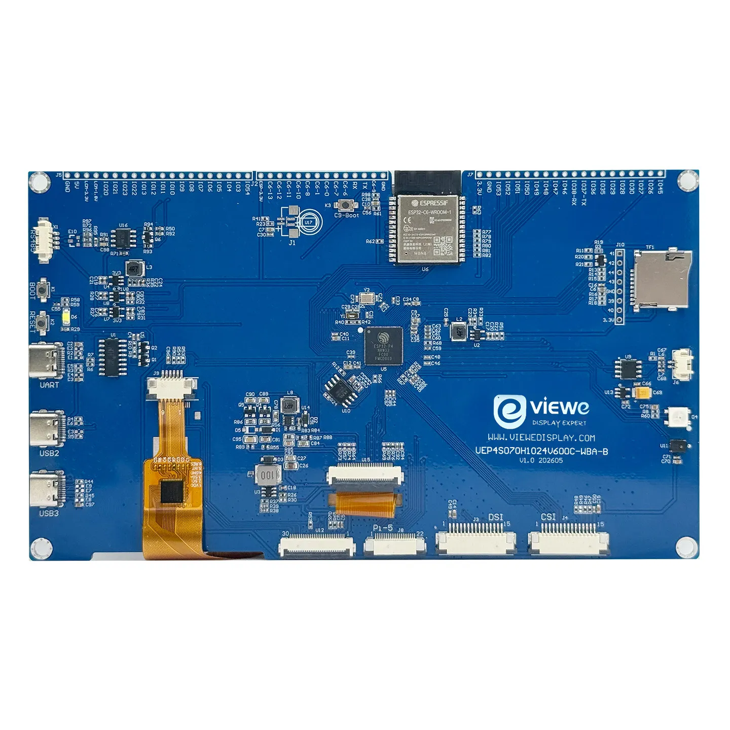 ESP32 P4 C6 Development Board 7 Inch IPS Touch Screen WiFi Bluetooth RS485 IoT