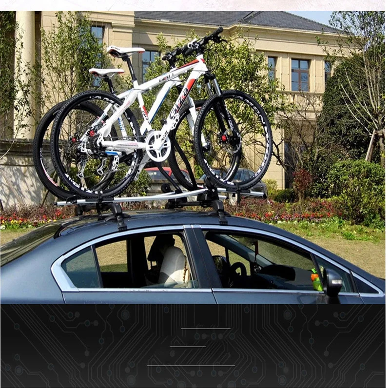 1 Pair Universal Vehicle Car Roof Mounting Rack Rail Bar Black Aluminum Luggage Carrier with Lock Top  Horizontal Bar Top Frame