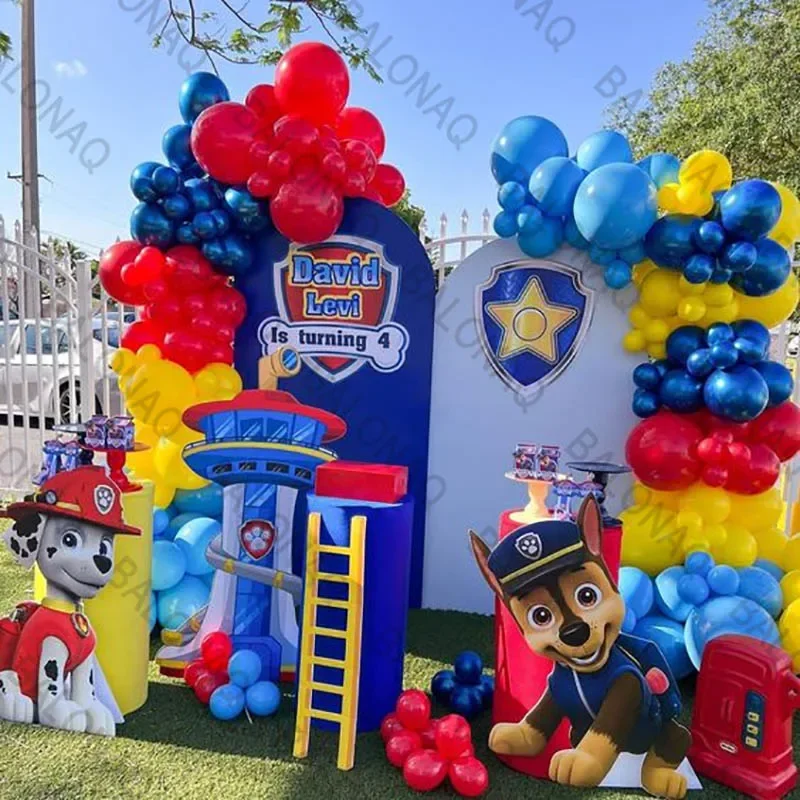 105 Stück Paw Patrol Themed Ballon Rescue Dog Chase Schuttfolienballon Kindergeburtstag Party Dekoration Lieferungen Kinder Geschenk