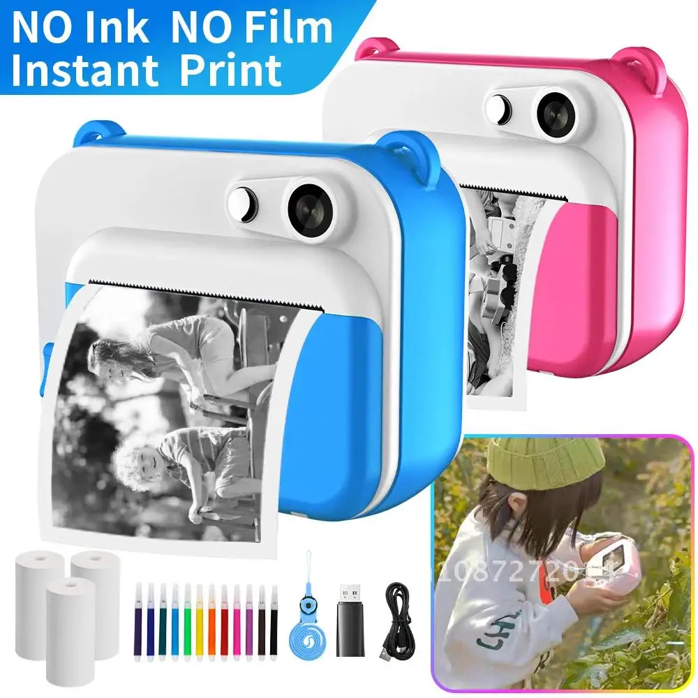 Kid's DIY Thermal Printing Instant Print Camera Digital Photo Camera Girls Toy Child Camera Video Boy's Birthday Gift