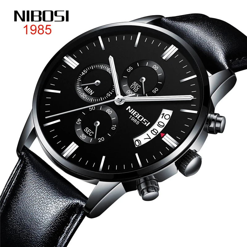 

NIBOSI Chronograph Mens Watches Top Brand Luxury Fashion Watch Military Army Watches Analog Quartz Wristwatches Relogio Masculin