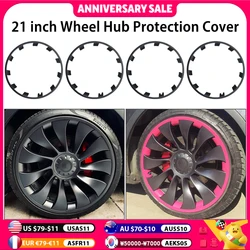 For Tesla Model Y 21 Inch Rim Wheel Hub Protection Patch Protectors ABS Wheel Guard Covers Accessories Auto Exterior 2018-2024