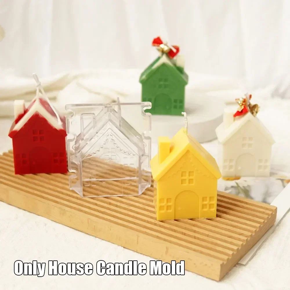 1Pc House Candle Mold Diy Simulation Villa Art Candle Making Tool Acrylic Plastic Mold Set Christmas Decoration Gift Candle Mold