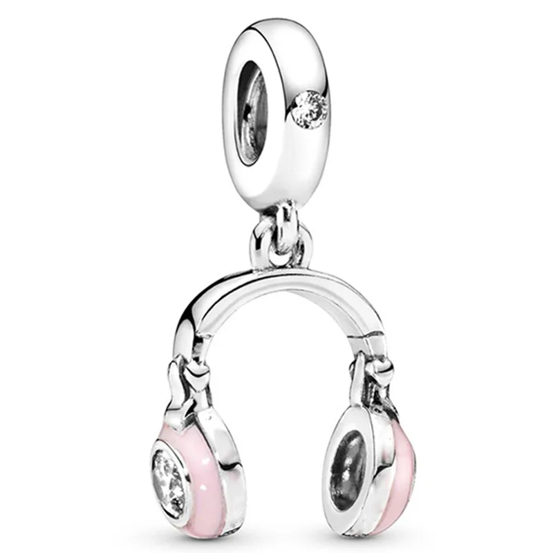 New pink footprint pendant, suitable for original Pandora bracelet accessories, women's DIY jewelry making