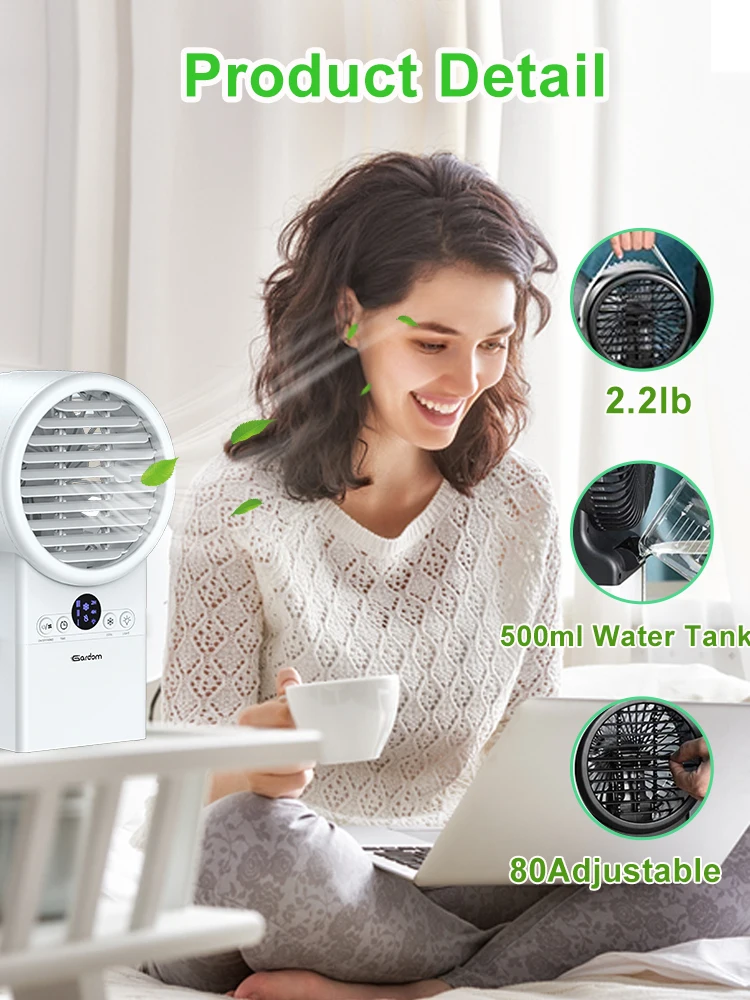 2 1 Solar portable air conditioner cooler 3 speed 7 color light garage hotel water shortage protection brand new view 3