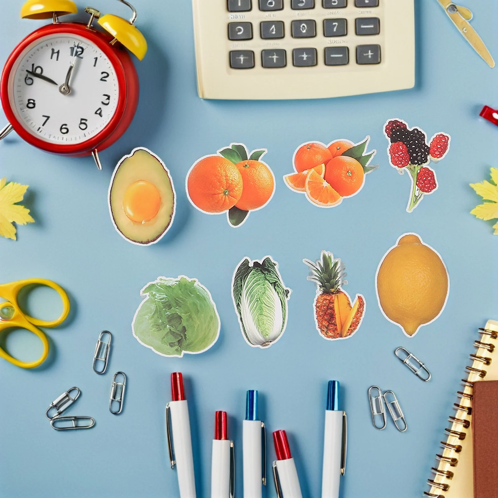 

200Pcs Educational Stickers for Waterproof Realistic Fruit Vegetable Decals Classroom Laptop Water Bottle