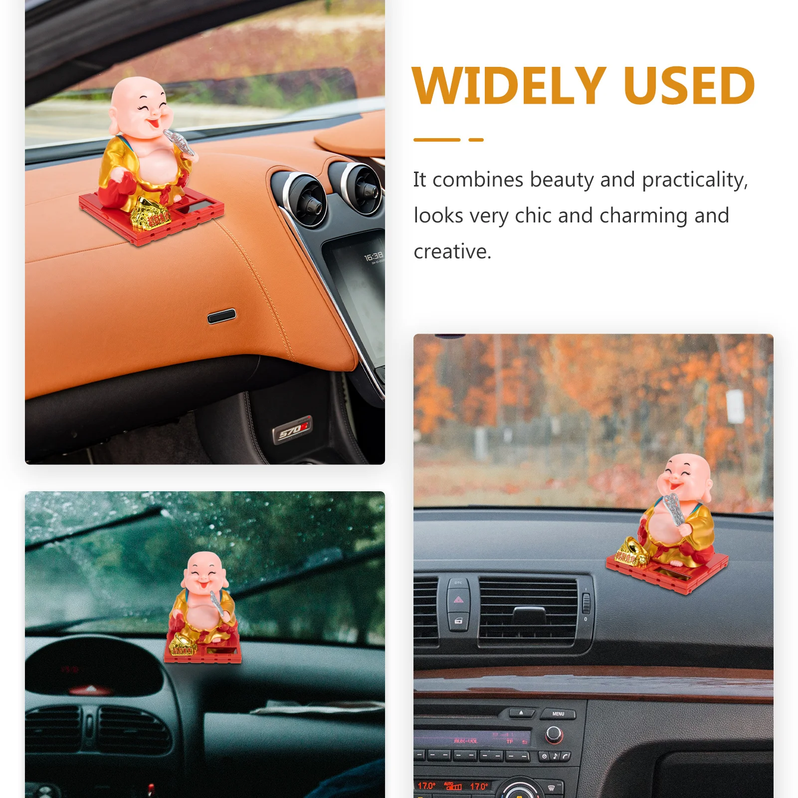 

Solar Powered Maitreya Buddha Sculpture Desktop Adornment Practical Home Decor Maitreya Buddha Statue Desktop Ornament