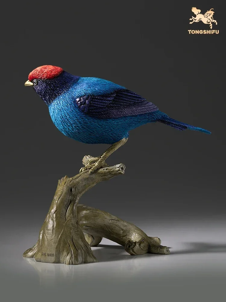 Copper Handicrafts Animal Figurine Swallowtail Flycatcher Statue Brass Animal Sculpture Birds Collection Home Decoration Gifts