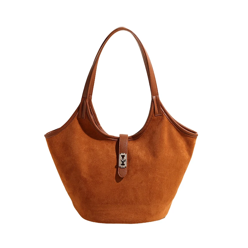 Sac à main rétro en daim pour femmes, sac à poignée supérieure de luxe, sac sous les bras de styliste pour le travail, le Shopping et les voyages