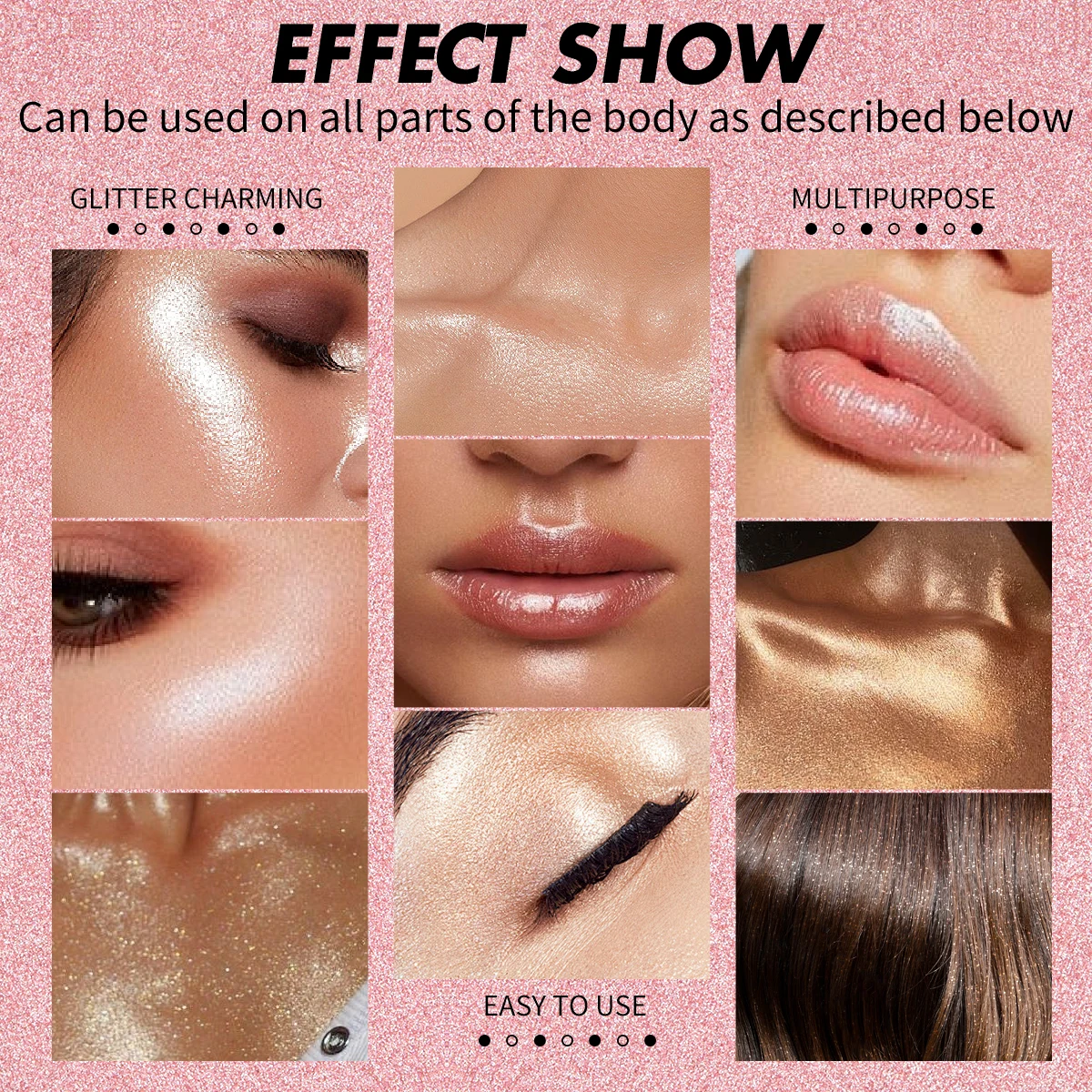 2pcs Baked Brighten Blush Highlighter, Waterproof, 24h Brilliant Lighten Skin Color, Shape Contour Pearl Shimmer Smooth Powder