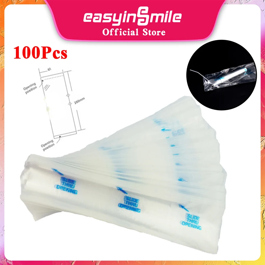 100Pcs Dental Disposable Sleeves For 3-Way Air Water Syringe/HVE Cover EASYINSMILE