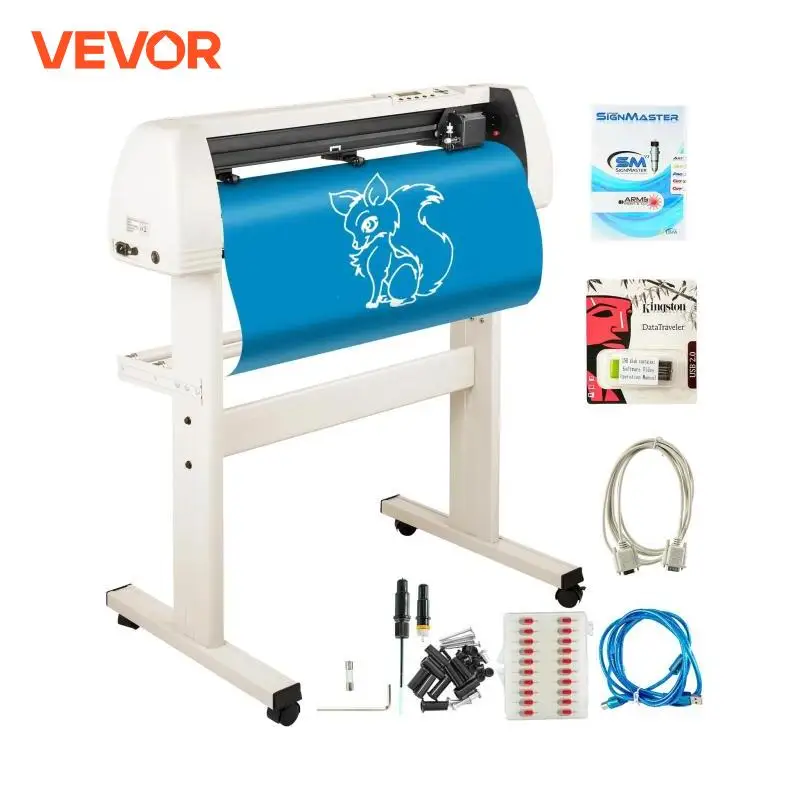 VEVOR 34 Inch Vinyl Cutter Plotter Cutting Sign Sticker Making Print with 20 Blades /Pen Holder Windows Software Signmaster