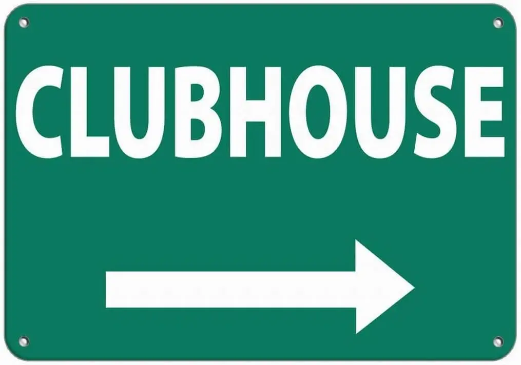 Notice Warning Sign Decor 8x12 Tin Metal Signs Right Clubhouse Golf Course Activity Sign Golf Sign Safety Sign Novelty Sign sign