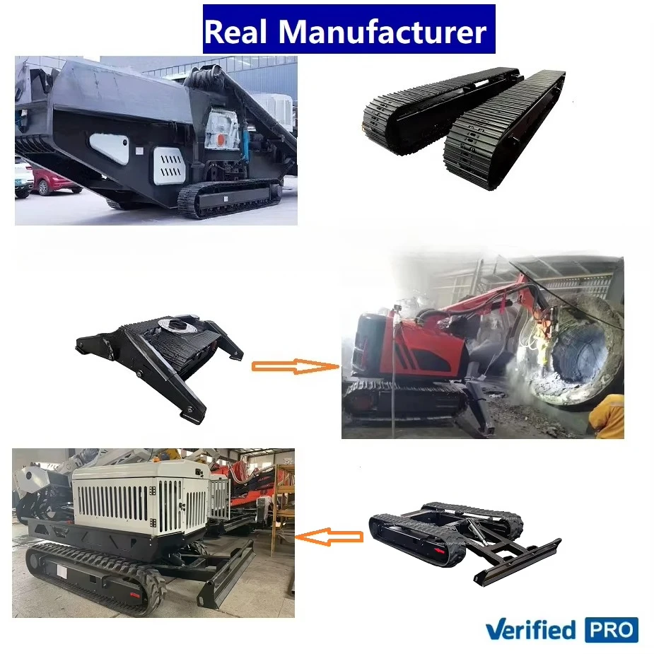 3 Ton 5 Ton 15 Ton Crawler Excavator Loader Drilling Rig Mobile Crusher Base Steel Track Chassis Hydraulic Undercarriage System